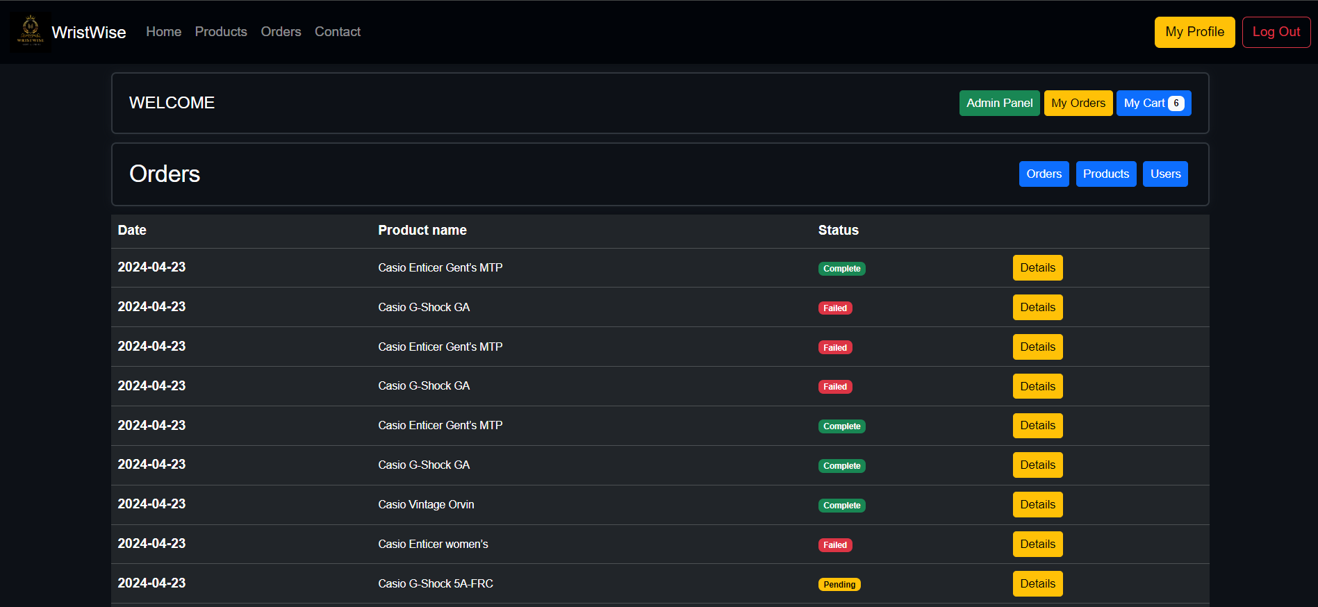 Admin Page