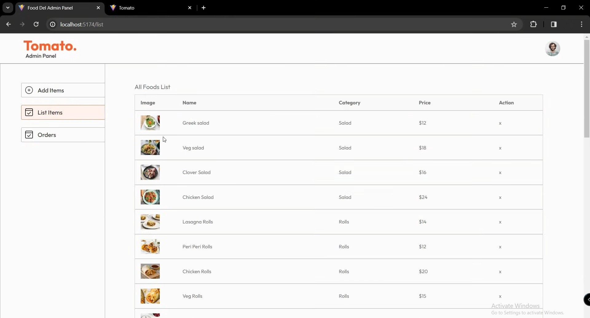 Admin Page